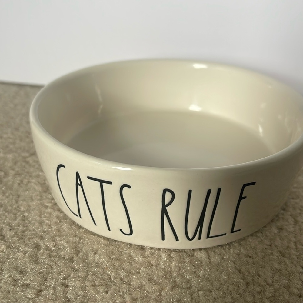 Rae Dunn 4” “Cats Rule” Pet Bowl